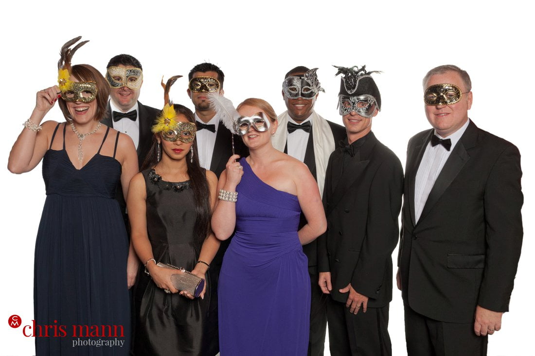 IOH Chairman's Ball & Awards at Four Seasons Park Lane 2011 - Masked Ball guests pose for a group photo