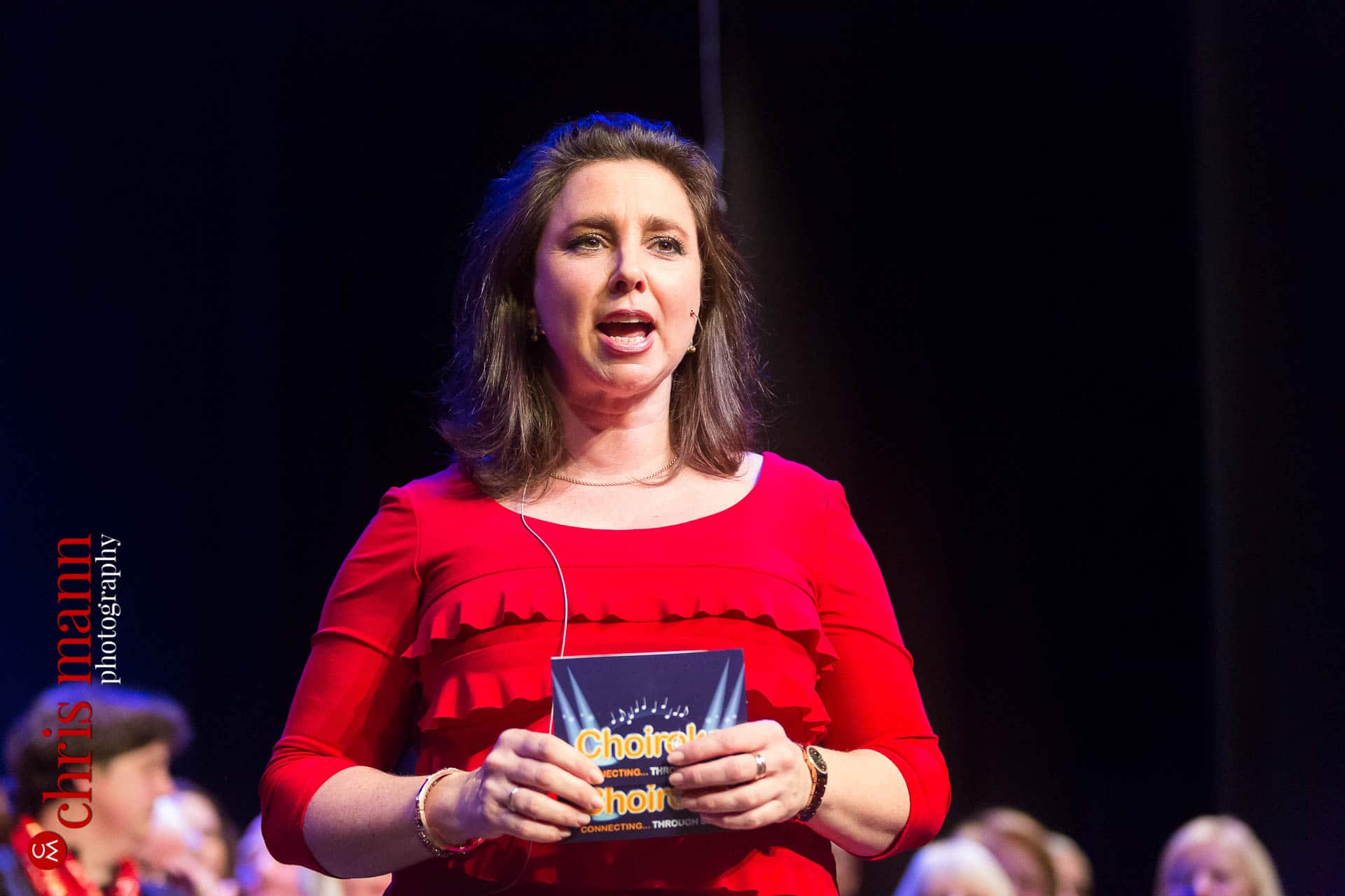Louise Camby introduces the Choiroke 2016 concert Dorking Halls