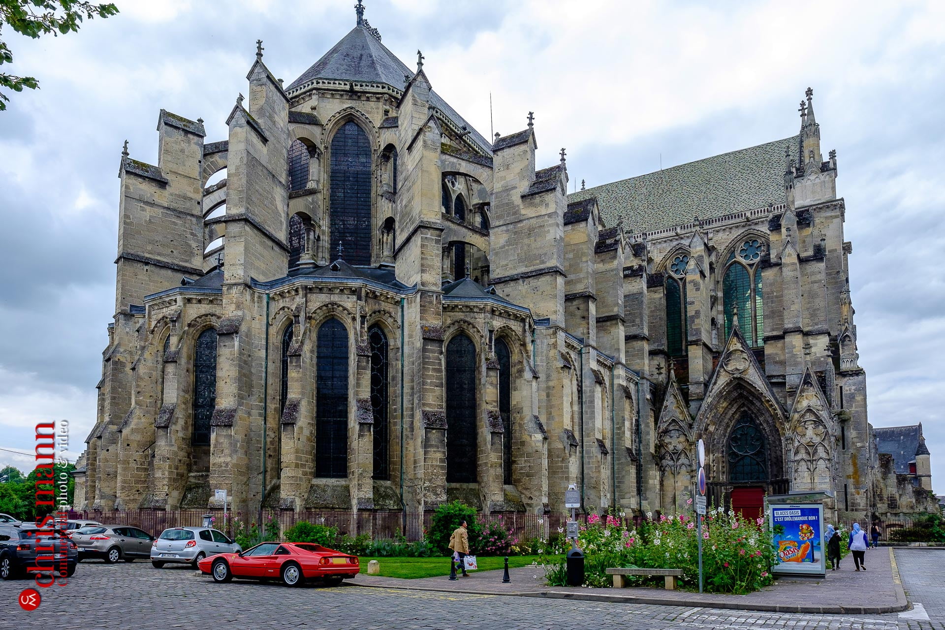 Ferrari 328 GTS Targa at Soissons Cathedral Picardy France