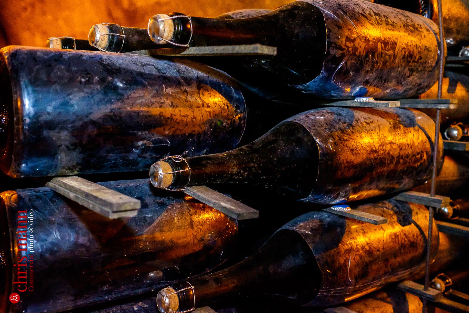 Taittinger champagne bottles close-up