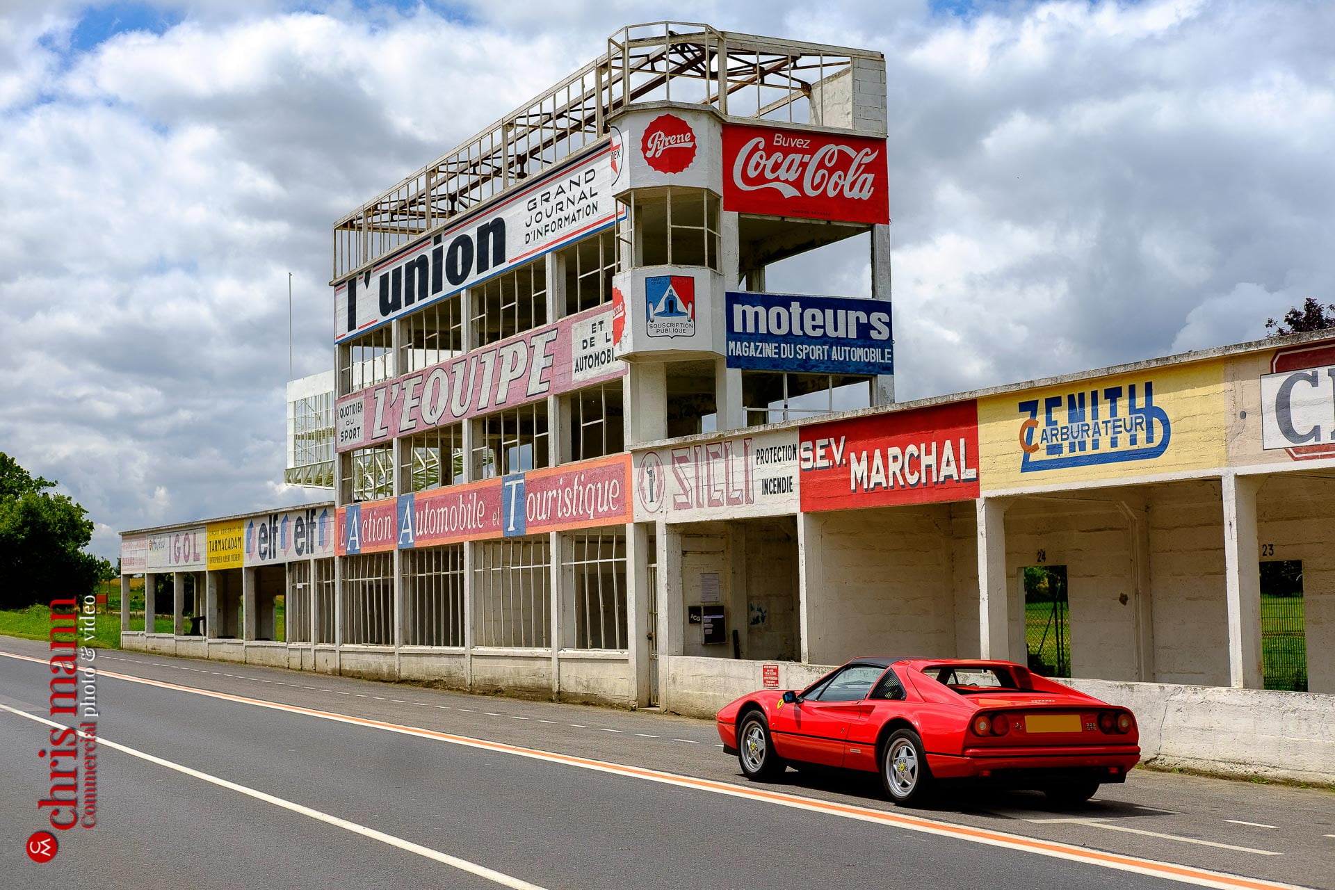 Ferrari 328 GTS Targa at Reims-Gueux race track Reims France