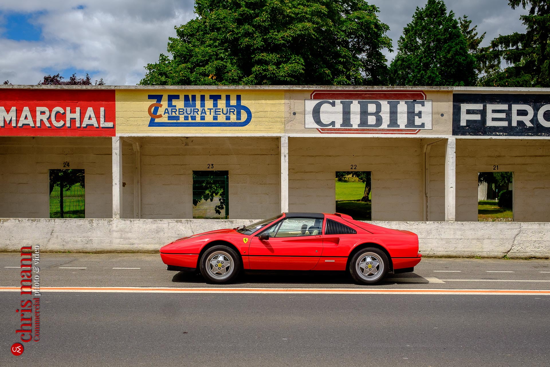 Ferrari 328 GTS Targa at Reims-Gueux race track Reims France