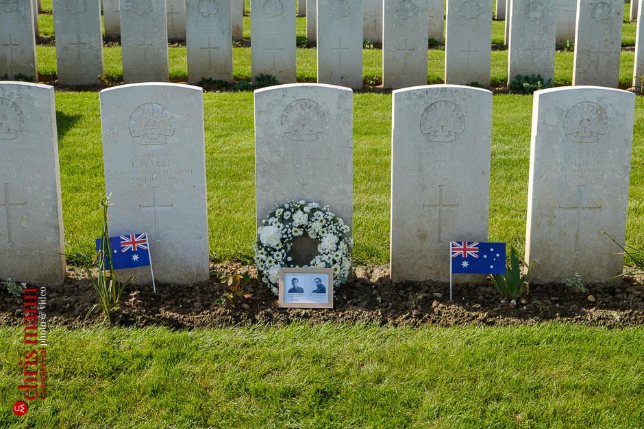 The grave of Victor Wogan-Browne, alongside his compatriots 