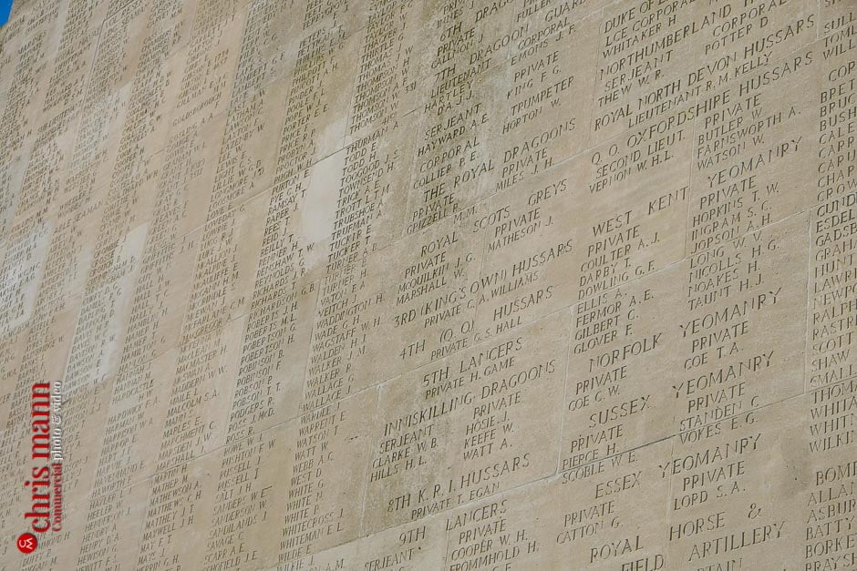 names of fallen soldiers inscribed on the Thiepval Memorial