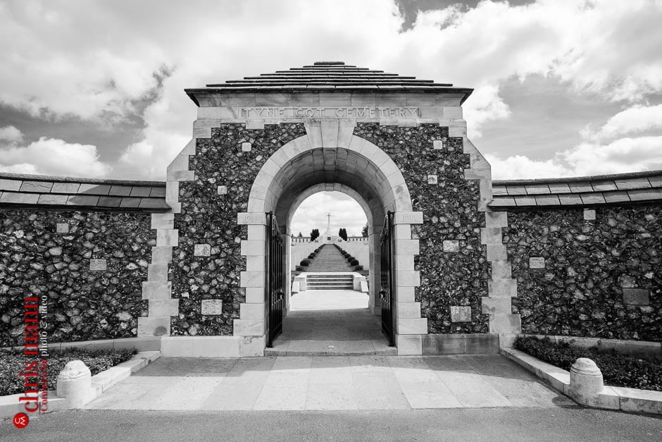 The gateway to Tyne Cot Commonwealth Cemetery, the largest CWGC cemetery anywhere in the world. Zonnebeke, Flanders, Belgium.