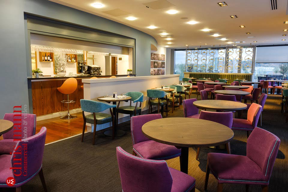 Mercedes Benz World restaurant relaunch - interior view showing bar