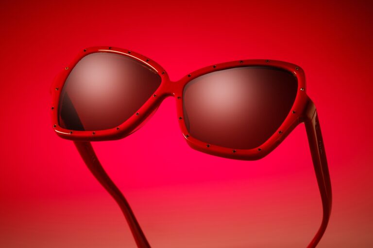 product image red sunglasses on red background Chris Mann Photography